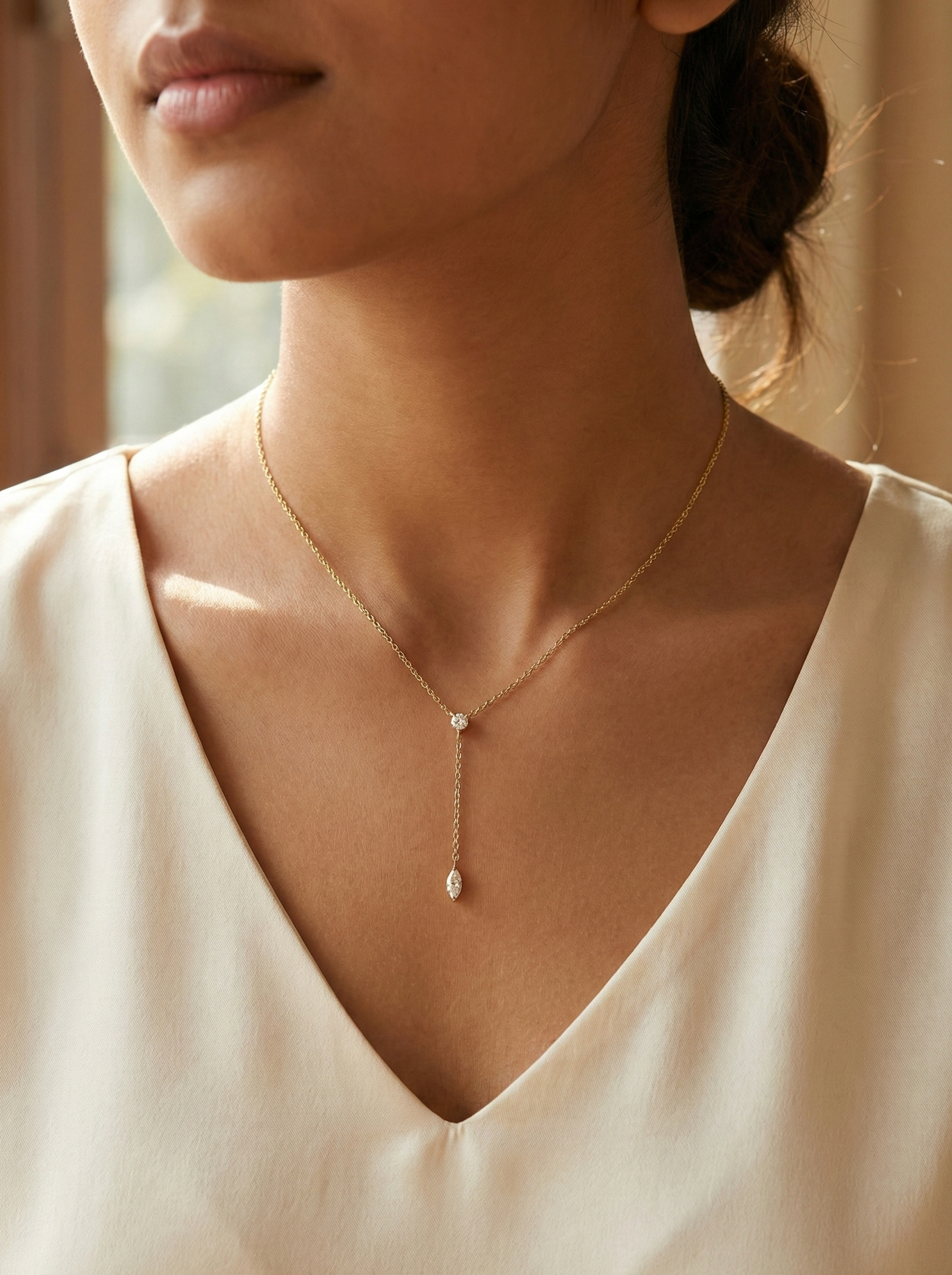 Dual-Stone Solitaire Necklace