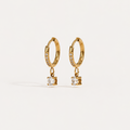 Round Diamond Drop Hoops
