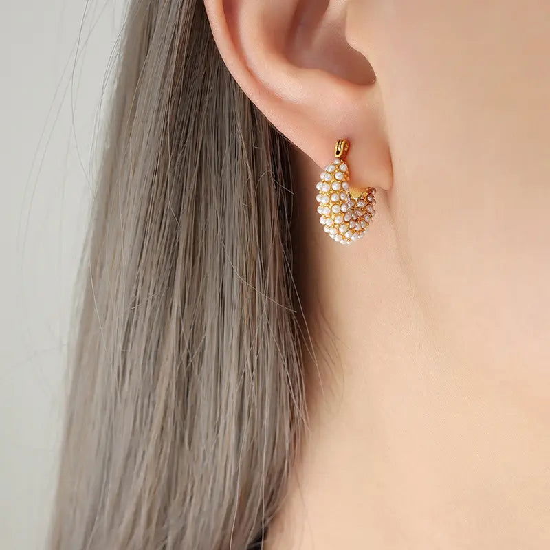 Satin Pearl Earrings - Shvetah