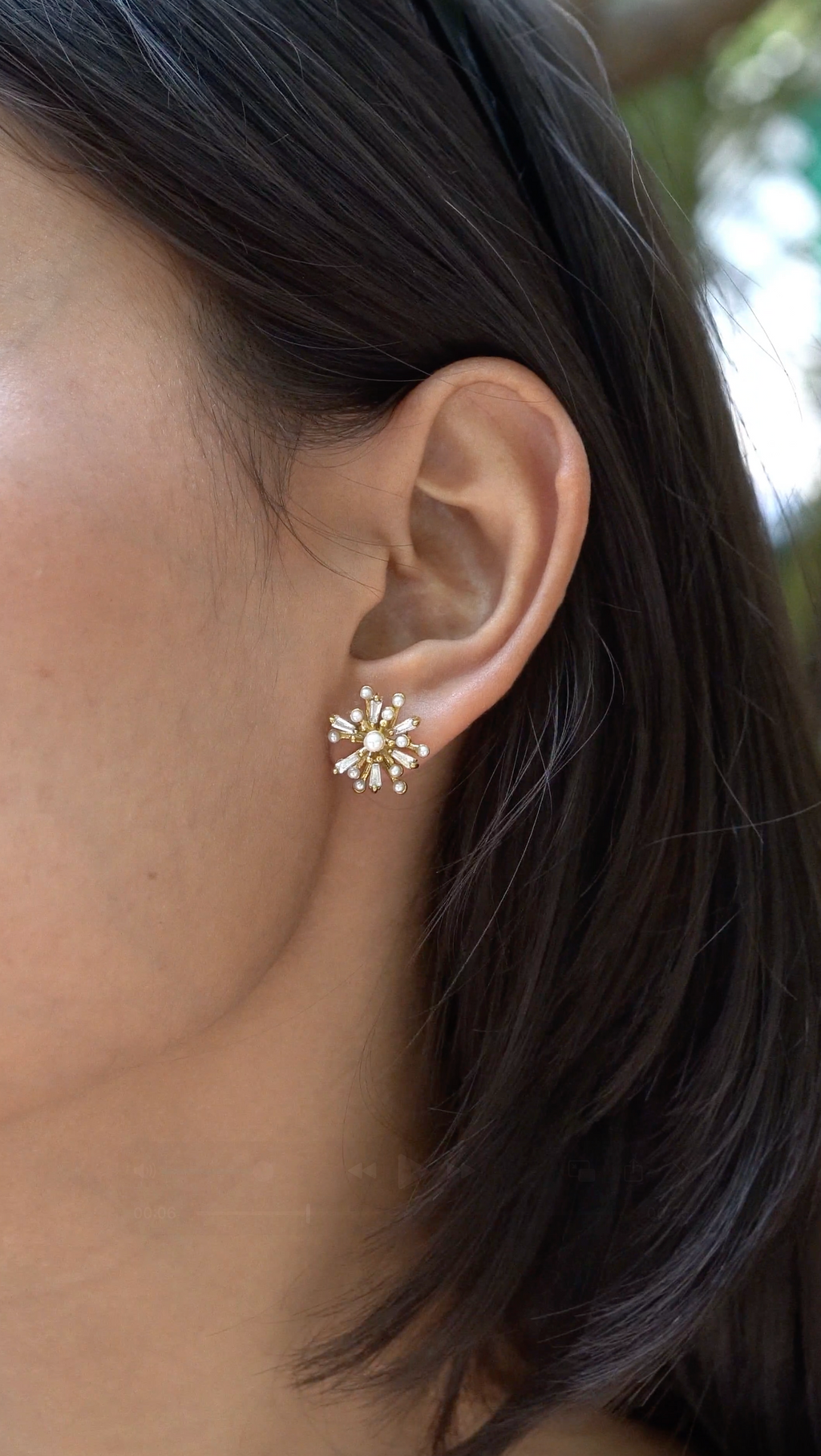 Starburst Pearl Stud Earrings