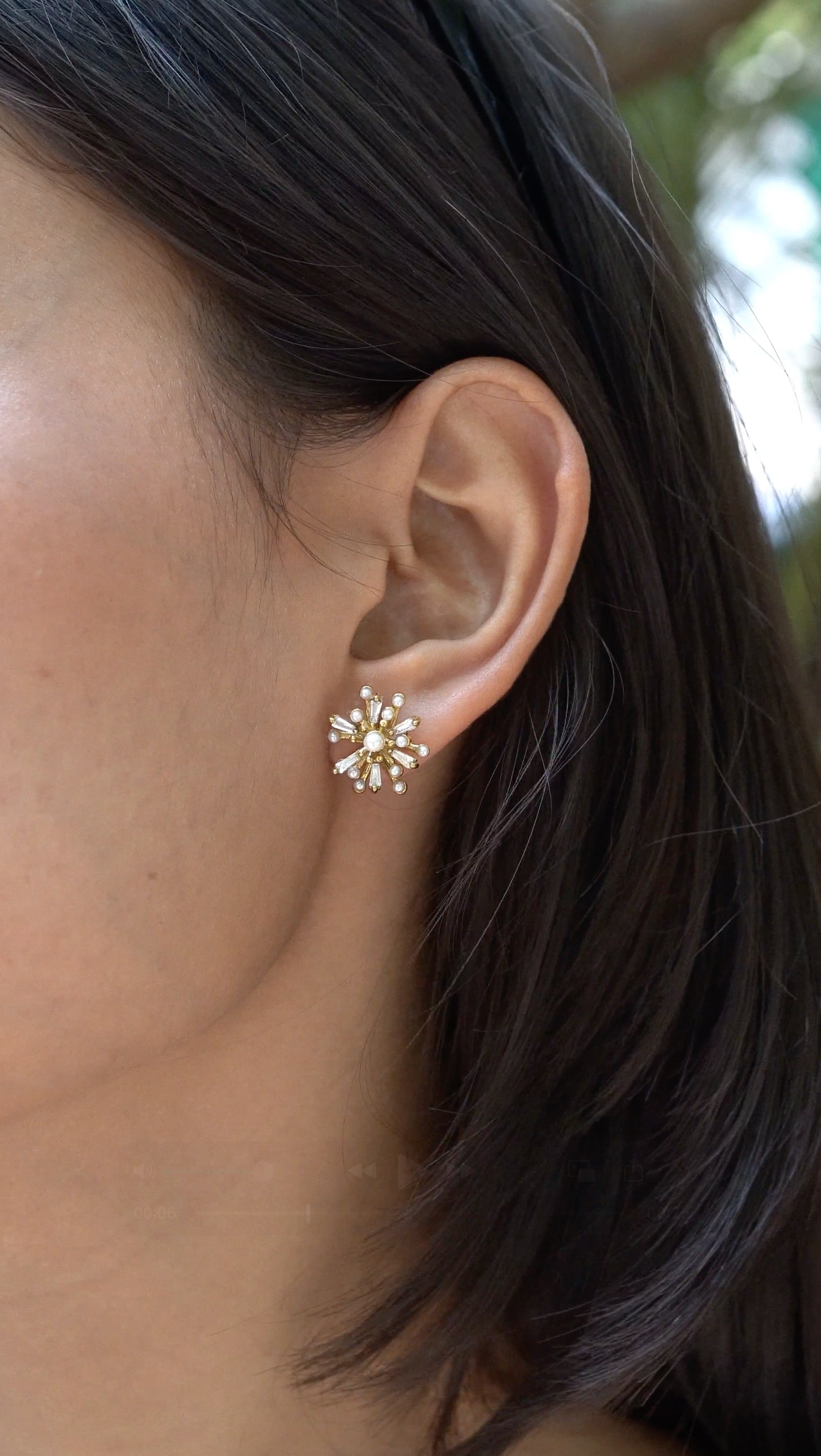 Starburst Pearl Stud Earrings
