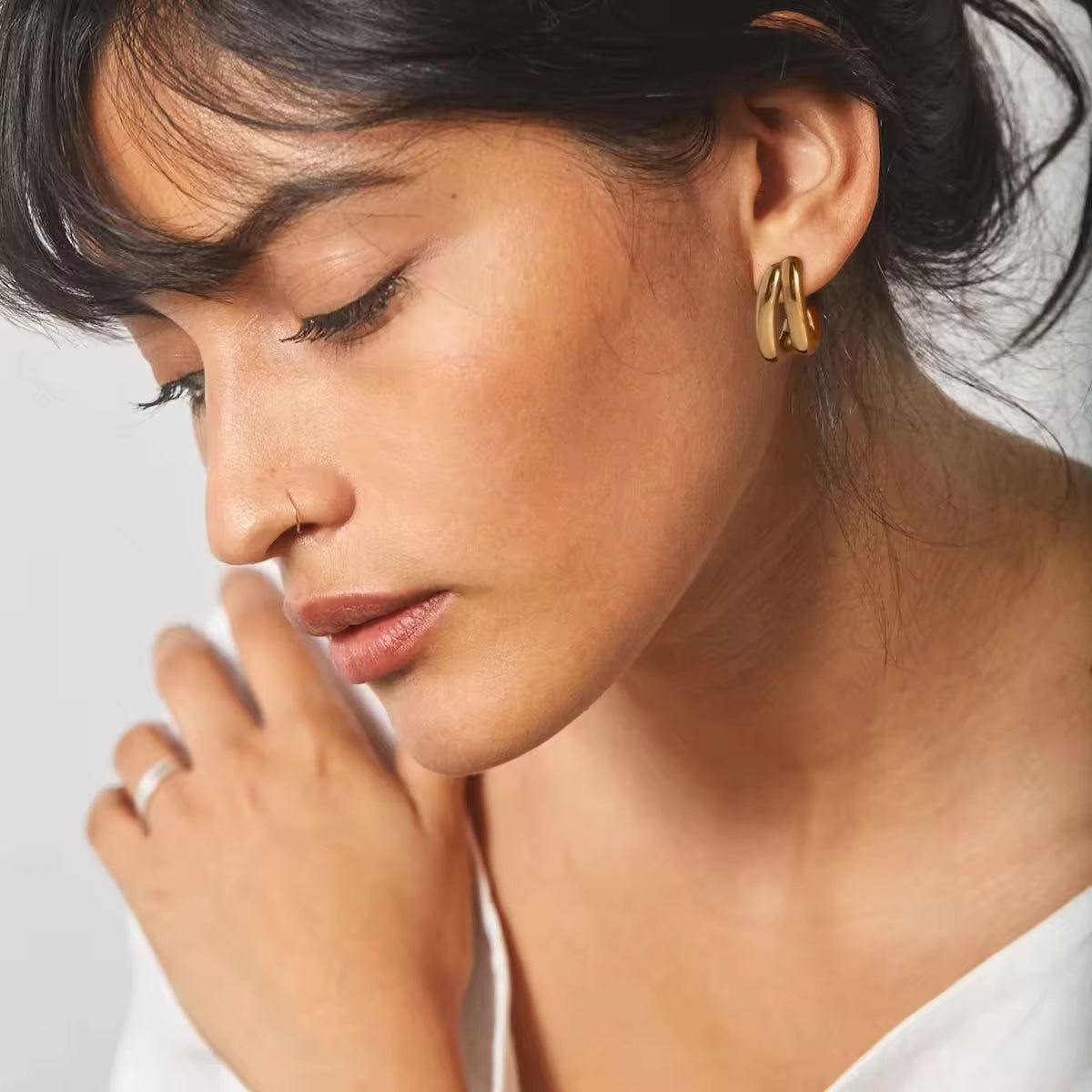 Hoops that hug earlobe on sale