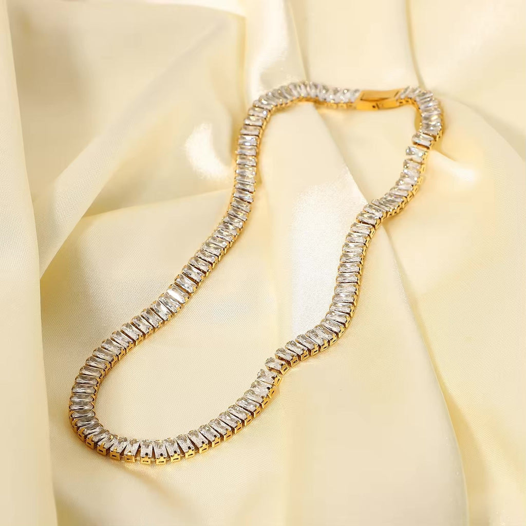 Square Tennis Necklace - Shvetah