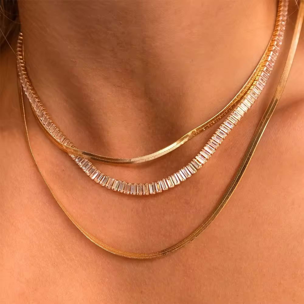 Square Tennis Necklace - Shvetah
