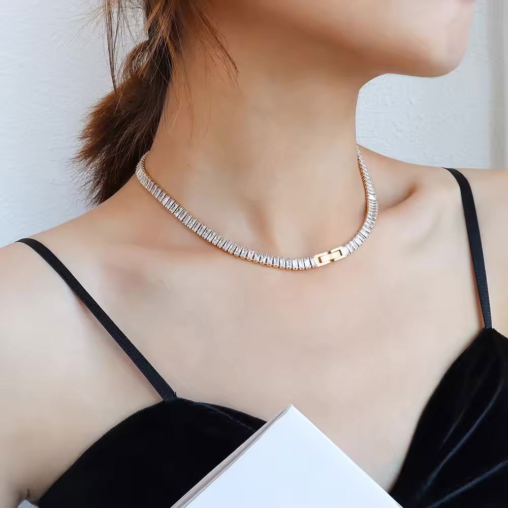 Square Tennis Necklace - Shvetah