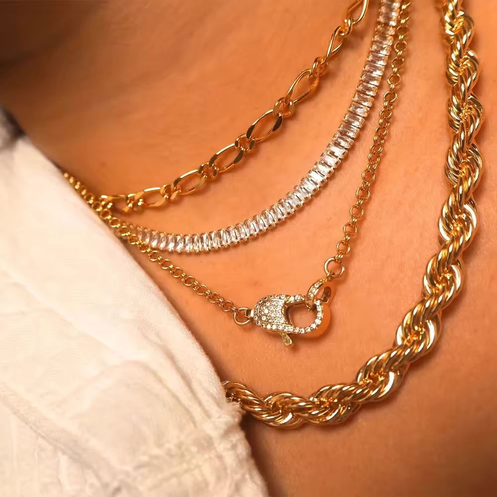 Square Tennis Necklace - Shvetah