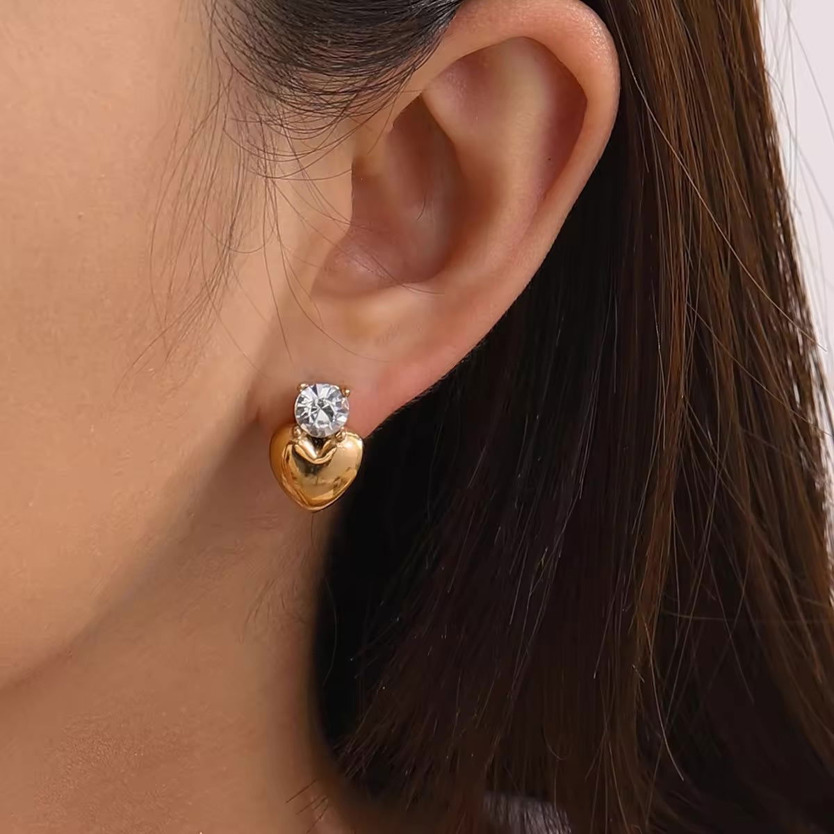 Sweet Heart Zircon Earrings - Shvetah