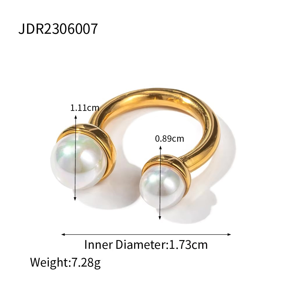 Two White Pearls Ring - Shvetah