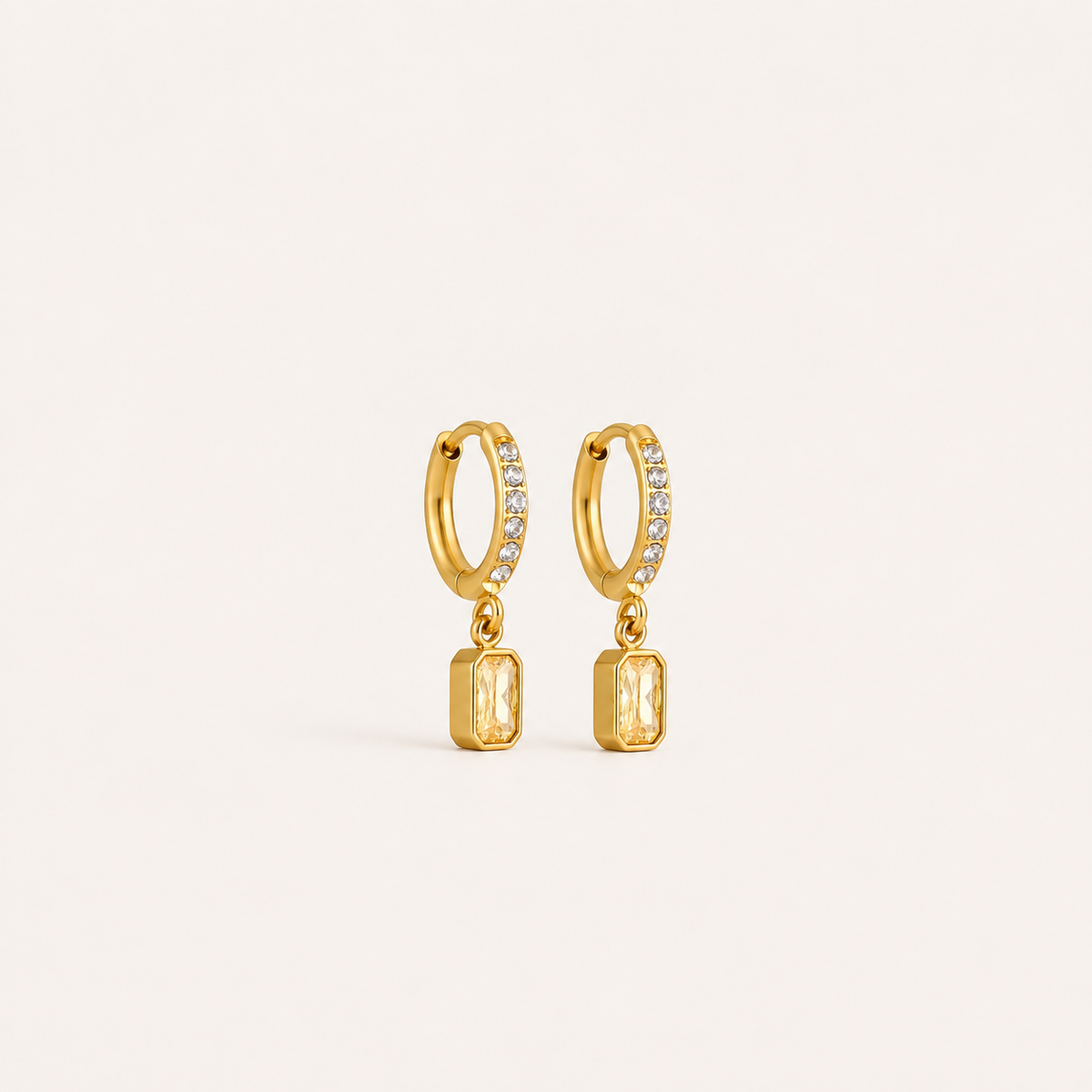 Yellow Sapphire Gem Hoops_Shvetah(TM)