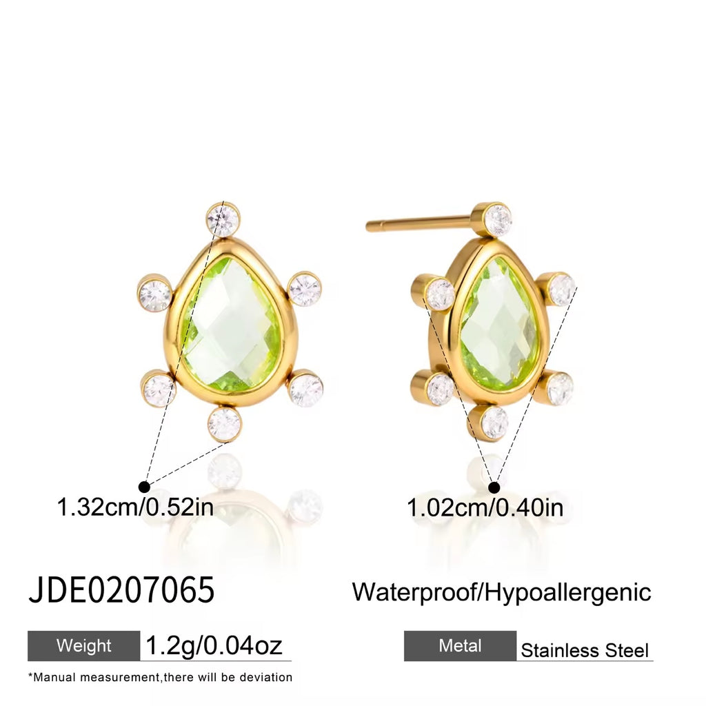 Peridot Teardrop Earrings dimensions and specifications