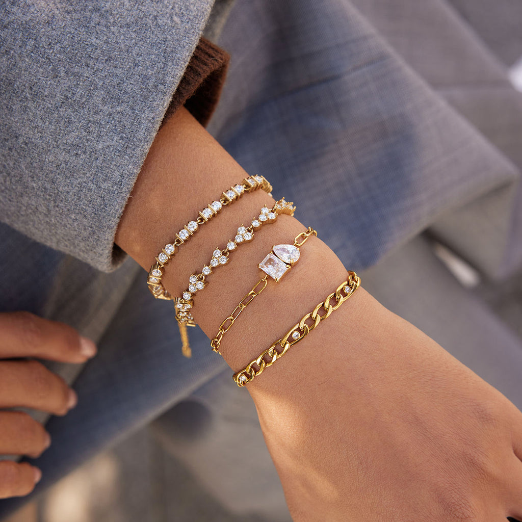 Paperclip Two Stone Bracelet