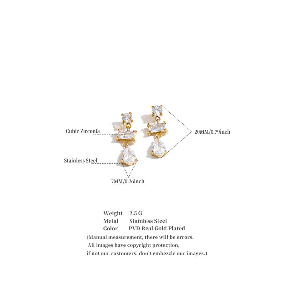 Stacked Gem Drop Earrings