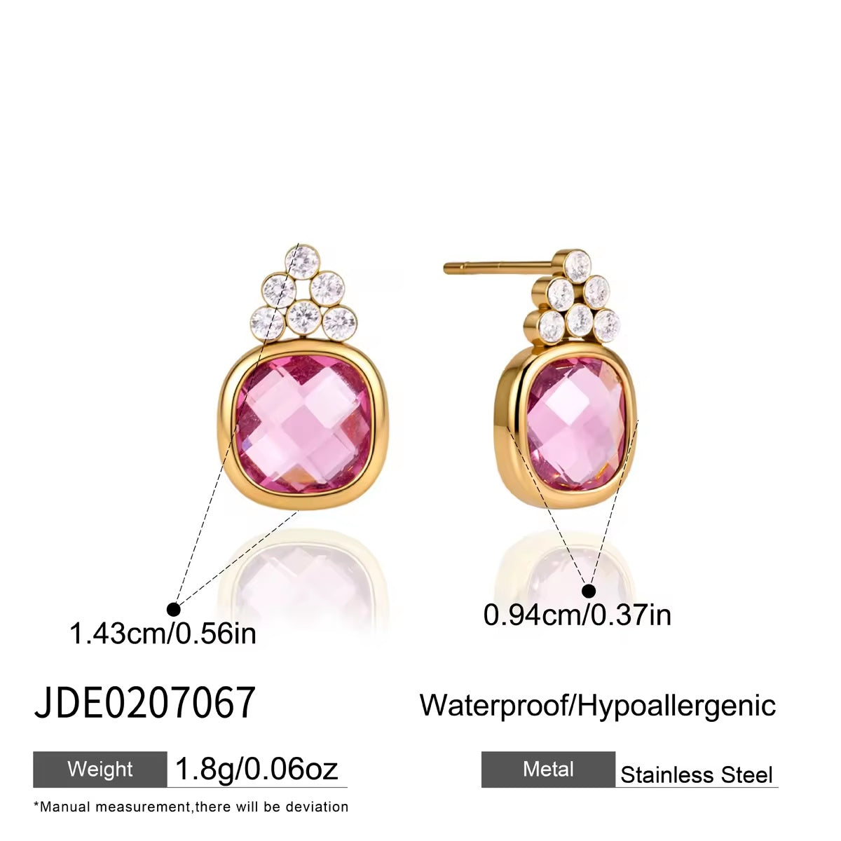 Rosé Crystal Teardrop Earrings product details