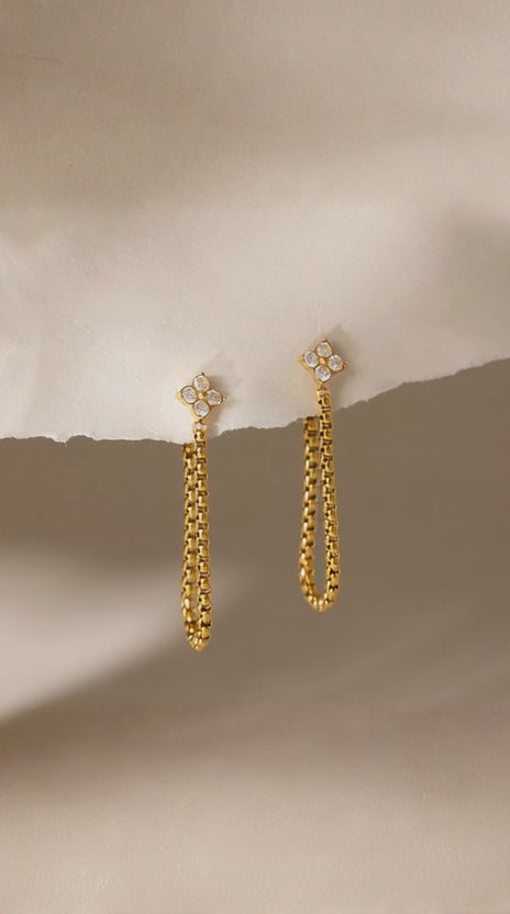 Clover Chain Drop Earrings