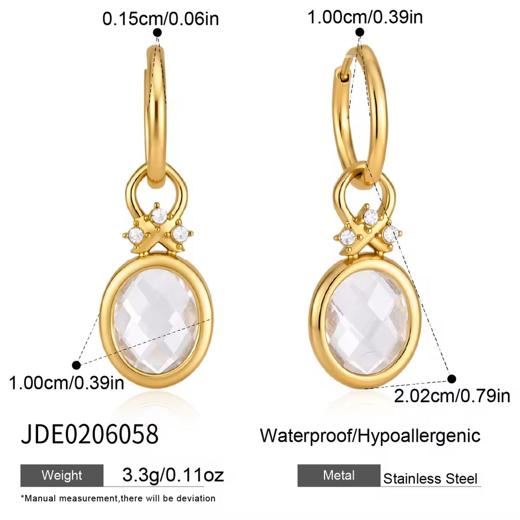 Alba Crystal Drop Earrings - dimensions and product details